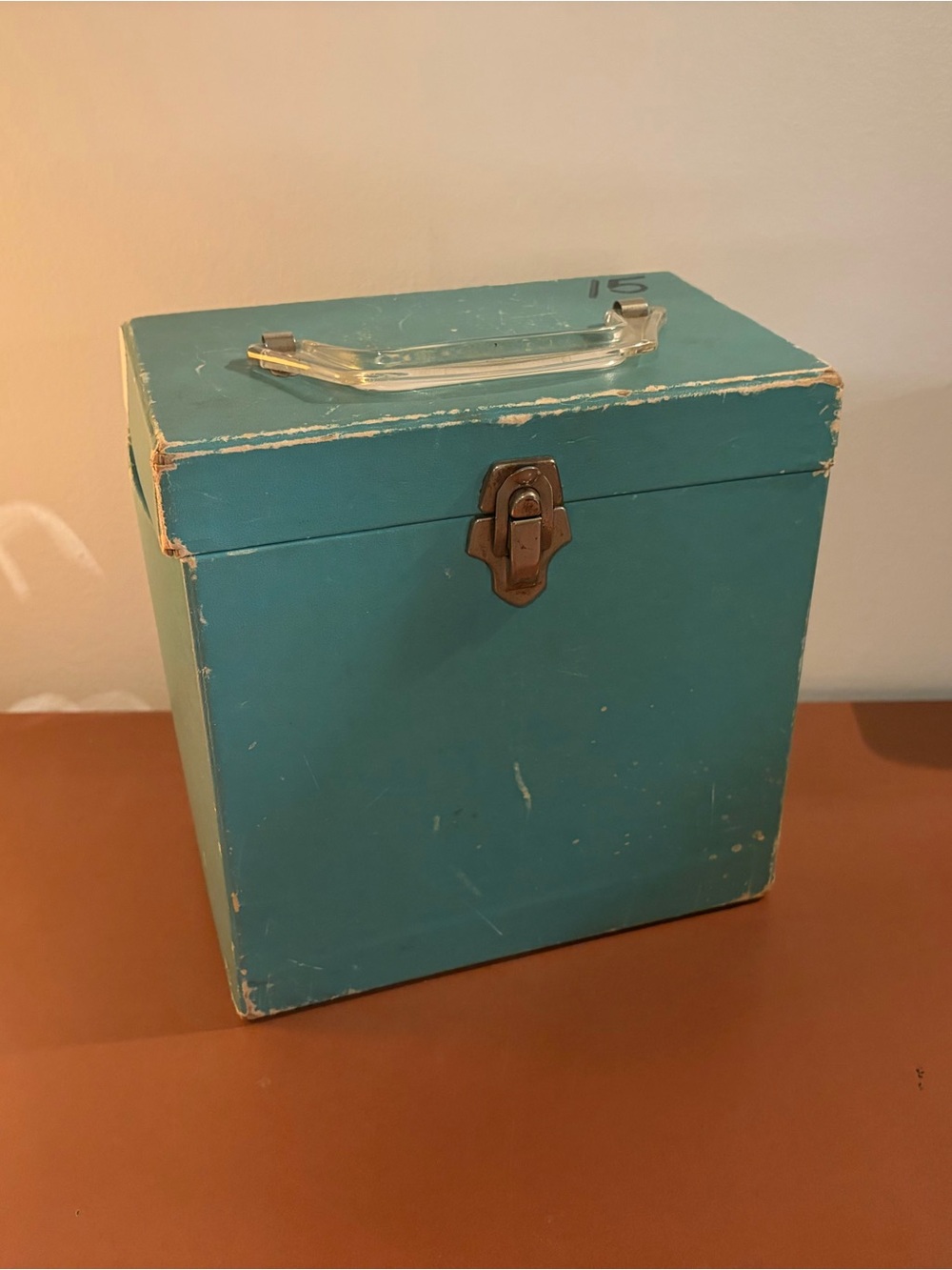 Vintage Teal Platter Pak 7” Record Box 45rpm